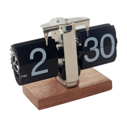 RELOJ DE ESCRITORIO ABATIBLE VINTAGE Y MINIMALISTA (PLATEADO)