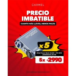 IMBATIBLES X5 - ZEQI POWER BANK 22.5W + PD 20W (10000MAH)     MODEL: ZE-X8