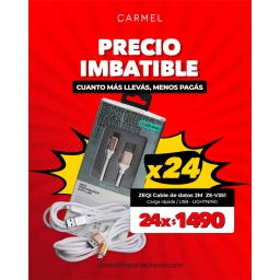 IMBATIBLES X24 - ZEQI CABLE DE DATOS (USB - MICRO USB) 2M     MODEL: ZE-V351