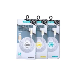 ZEQI CABLE DE DATOS (USB - LIGHTNING) 3M     MODEL: ZE-V356