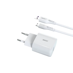 ZEQI CARGADOR DE PARED 2.4A (CON UNA SALIDA USB + CABLE MICRO USB) MODEL: ZE-K002